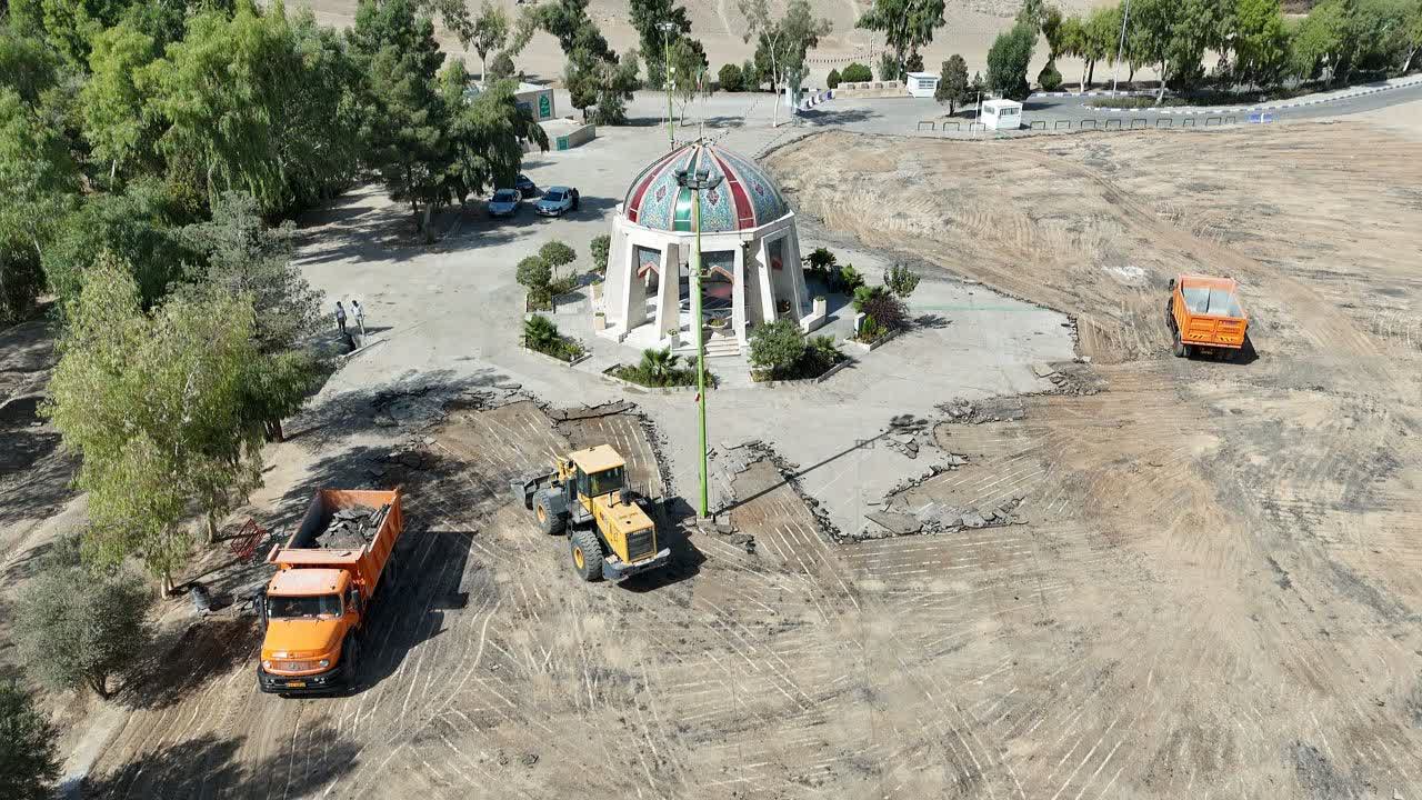 عملیات-عمرانی-پروژه-یادمان-گلزار-شهدای-گمنام-شهر-بهارستان--و-باغ-جوان-توسط-شهرداری-بهارستان